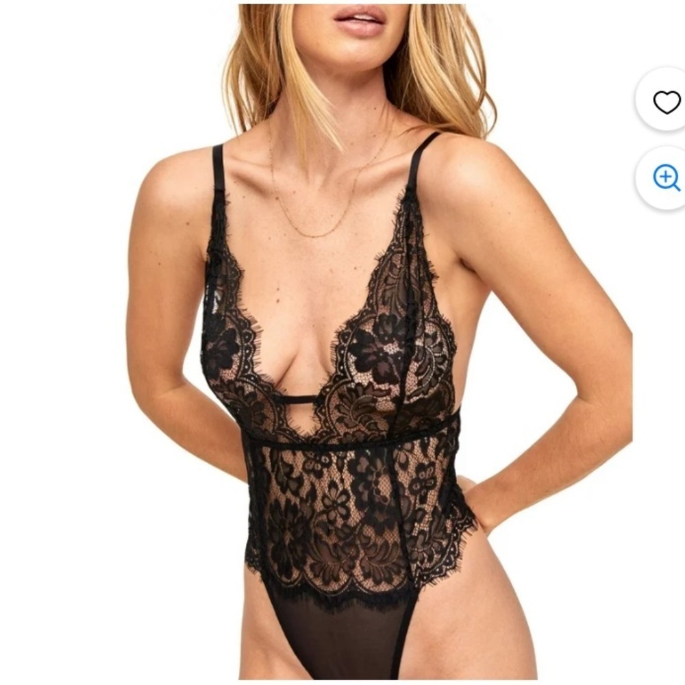 Adore me Elegant Black Lace Bodysuit
